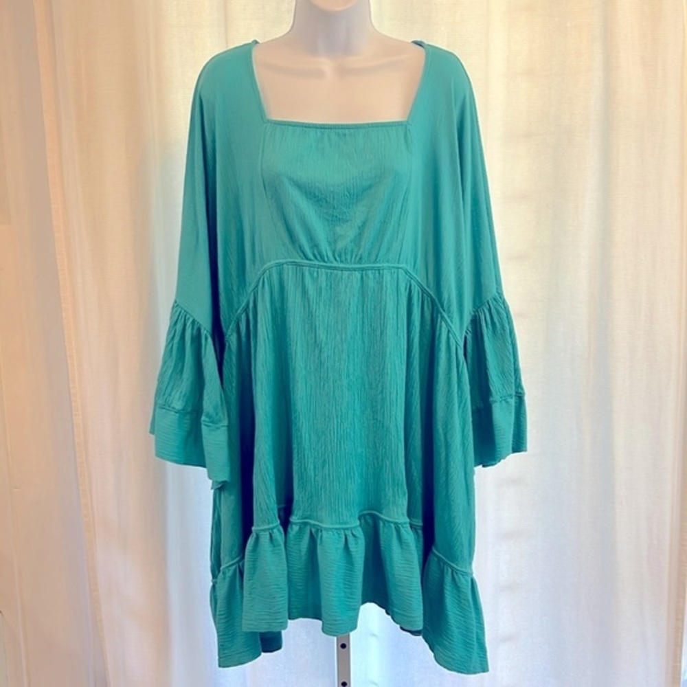 Free People Beach ruffle mini caftan S